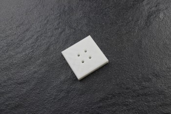 Knopf Quadrat 10 mm ausgedruckt - weiß