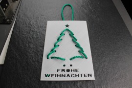 wire card christmas (printed colour: white)