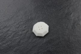 tapered octagon button 10 millimetre (printed colour: orange)