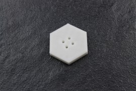 hexagon button 10 millimetre (printed colour: orange)