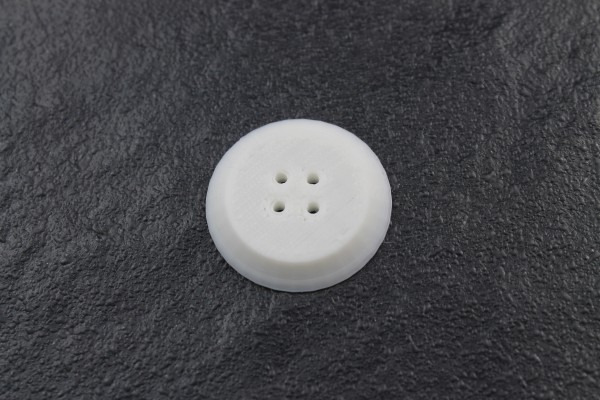 Knopf Rund Zulaufend 10 mm ausgedruckt - weiß